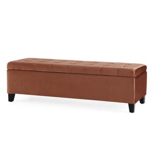 NicBex Modern 50" Storage Bench Velvet Accent Stool with Button Tufted for Entryway and Living Room - 1 of 4