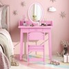 Infans Kids Vanity Set w/ Lighted Mirror Chair 2-Color LED Lighting for Girls Makeup - 4 of 4