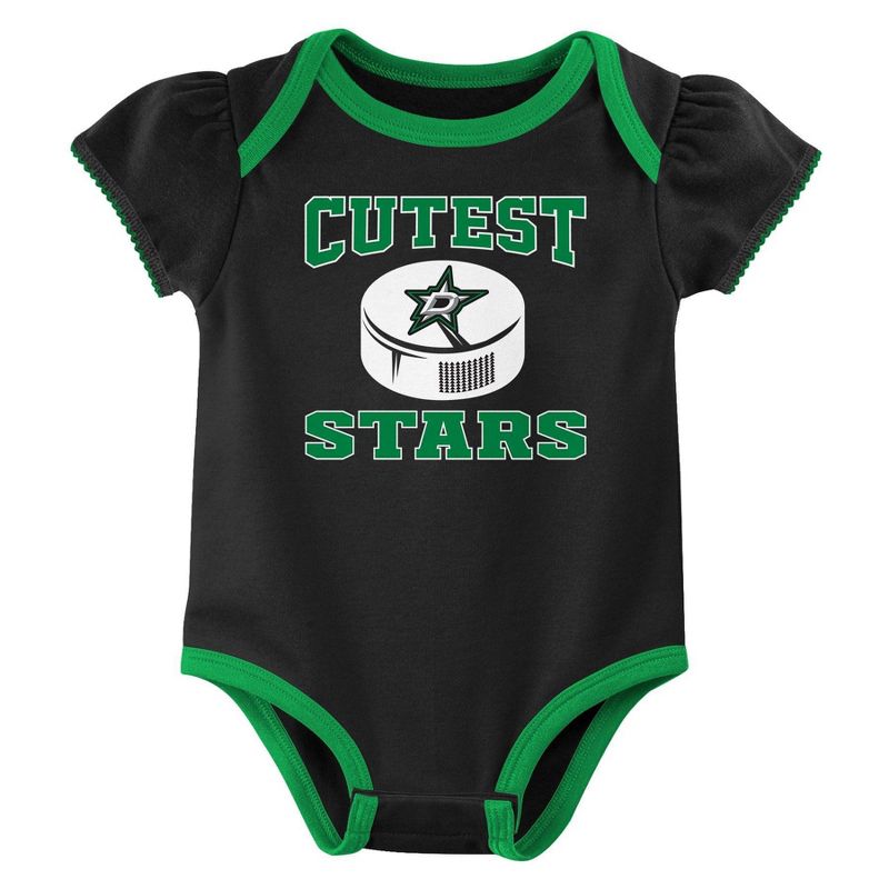 NHL Dallas Stars Infant Girls&#39; 3pk Bodysuit, 4 of 5