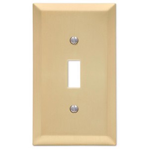 Amerelle Century Satin Brass Brass 1 gang Stamped Steel Toggle Wall Plate 1 pk - 1 of 1