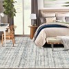 Washable Rug with Braided Print, Modern Low-Pile Non-Slip Carpet for Kitchen, Entryway, Bathroom, Bedroom – Stain Resistant, Natural Darkened - 3 of 4