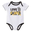 MLB San Diego Padres Infant Girls' 3pk White Bodysuit - 2 of 4