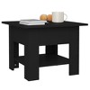 vidaXL Black Square Coffee Table - Engineered Wood Mid-Century Modern End Table with Storage Shelf for Living Room, 21.7"x21.7"x16.5" - 3 of 4