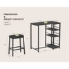 Dining Table Set for 2, Counter Height Kitchen Table with 2 Upholstered Stools & 3 Storage Shelves,Bar Table Set for Kitchen Dining Room Small Space - 4 of 4