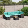 vidaXL 8 Piece Patio Sofa Set with Cushions Black Poly Rattan - 2 of 4