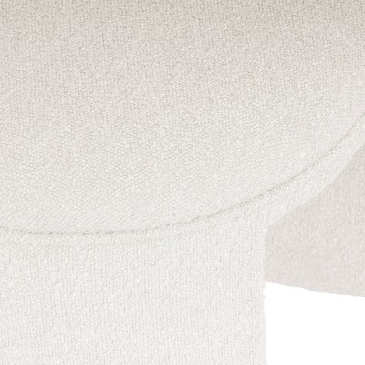 Cream Boucle Upholstered Rectangular Ottoman Foot Rest