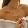 Lariat Gold Necklace for Women: 14K Gold Plated Dainty Y-Shaped Body-Chain Choker, Non-Tarnish Layered Pendant Gift - 3 of 4
