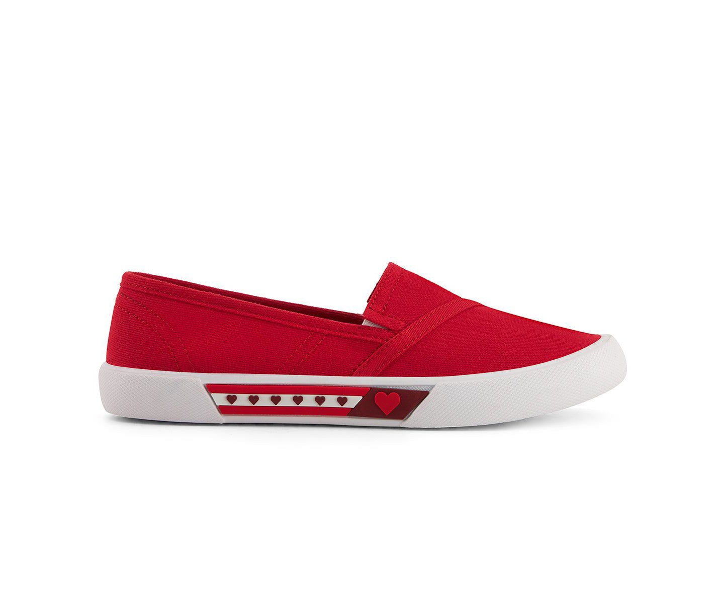 Женские балетки Andrea Canvas Flats For Women, Hearts 76399, Red, цвет: Красный — фото 4