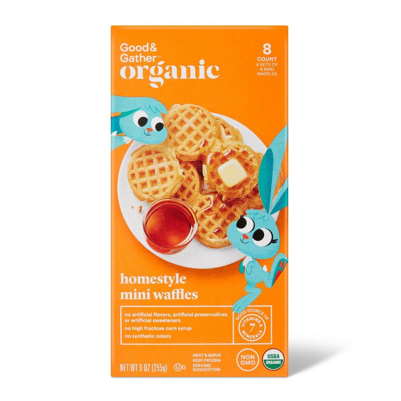 Organic Homestyle Frozen Waffles - 9oz/32ct - Good &#38; Gather&#8482;, 1 of 4