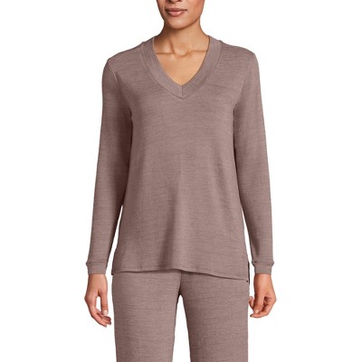 Lands' End Women's Faux Cashmere Long Sleeve Cozy Pajama Top