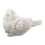 A&B Home Outdoor Decor Large Sitting Bird Figurine – White
