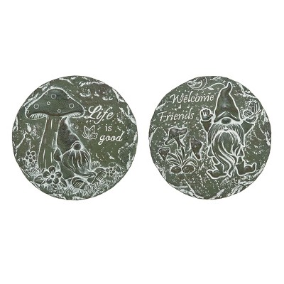 Transpac Cement Gnome Stepping Stone Set of 2 Spring Home Decorations