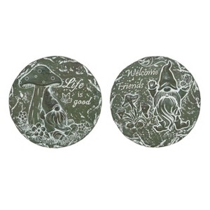 Transpac Cement Gnome Stepping Stone Set of 2 Spring Home Decorations - 1 of 1