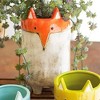 Colorful Ceramic Fox Planters 10.5"H – Whimsical Glazed Animal Pots, Set of Three by Kalalou - 4 of 4