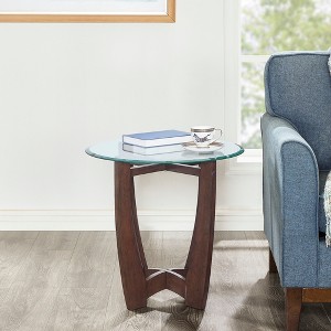 Racxily Tempered Glass Coffee Table - Round Coffee Table with Sturdy Wood Frame for Apartment, Living Room - 1 of 4