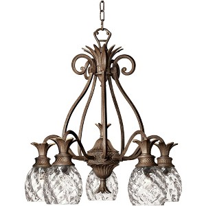 Hinkley Plantation 22 1/2" Bronze 5-Light Pineapple Glass Chandelier - 1 of 1
