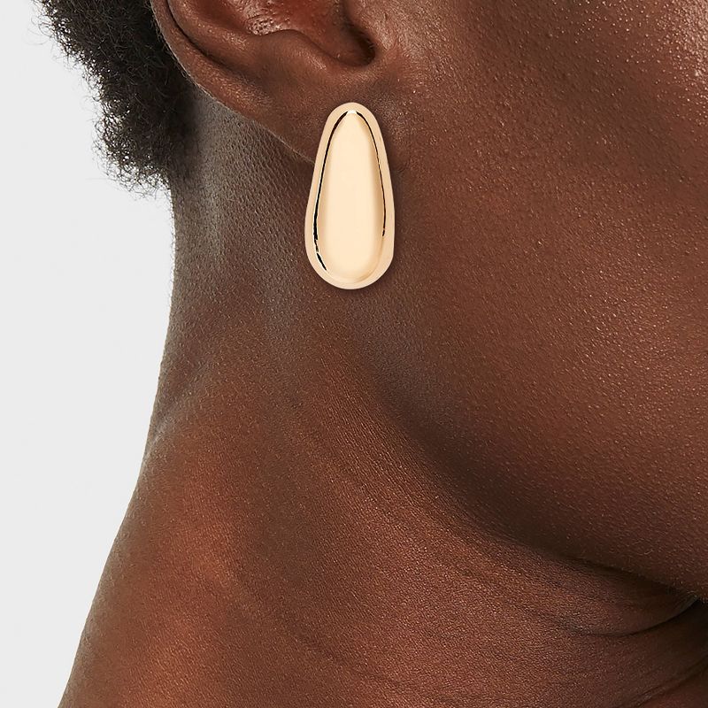 Gold Smooth J Shape Hoop Earrings - A New Day&#8482; Gold, 3 of 5