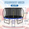 Vynxaria 12FT Outdoor Big Trampoline With Inner Safety Enclosure Net, Ladder, PVC Spring Cover Padding, For Kids, Black&Blue Color - 3 of 4