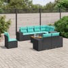 vidaXL 9 Piece Patio Sofa Set with Cushions Black Poly Rattan - 2 of 4