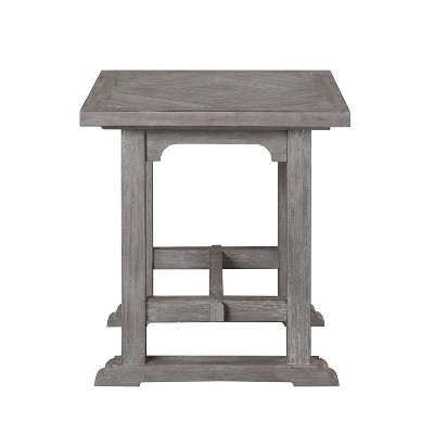 Whitford Gray Rectangular Wood and Metal End Table