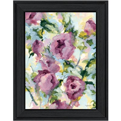 HomeRoots Abstract Floral Black Framed Print Wall Art