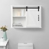 LuxenHome Farmhouse White MDF Bathroom Wall Cabinet - 2 of 4