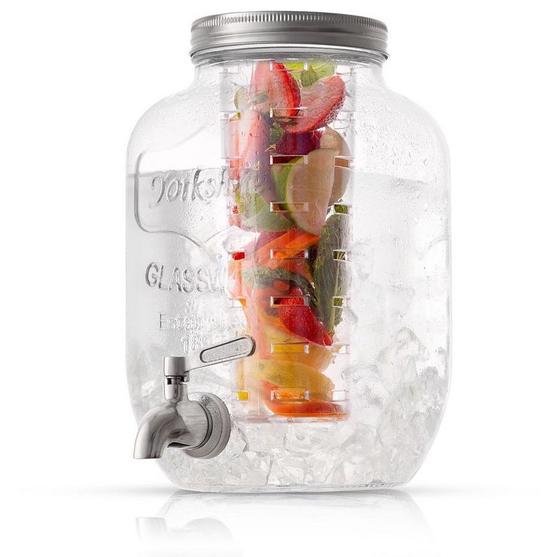 JoyJolt Glass Drink Dispenser, Ice Cylinder, & Fruit Infuser - 1 Gallon Drink Dispensers for Parties, 3 of 9