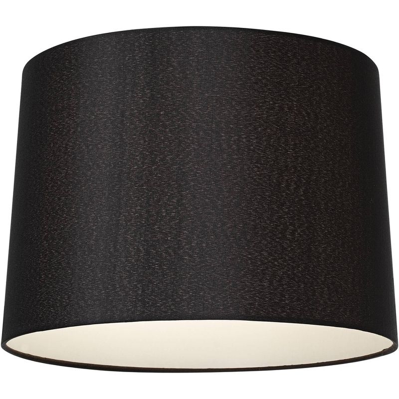 Springcrest Set of 2 Black Medium Hardback Tapered Drum Lamp Shades 13" Top x 14" Bottom x 10.25" High (Spider) Replacement with Harp and Finial, 4 of 9