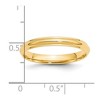 Black Bow Jewelry 2.5mm to 6mm 14K Yellow Gold Half Round Ridged Edge Standard Fit Band - 4 of 4