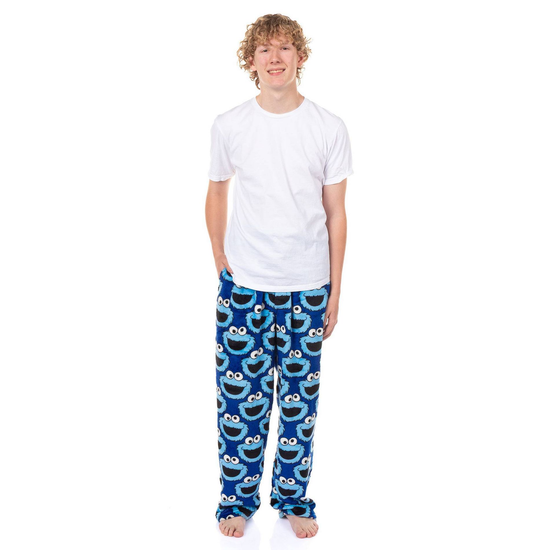 Men's Cookie Monster Knit Lounge Pajama Pants - Navy Blue