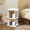 YIYIBYUS 360° Rotating Bookshelf 2 Tier Standing Bookcase Small Corner Bookcase White - 2 of 4