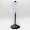 National Brand Portable and Rechargeable LED Touch Lamp with Pleated Acrylic Shade and Black Metal Base: USB Powered, Integrated Bulb - image 2 of 3