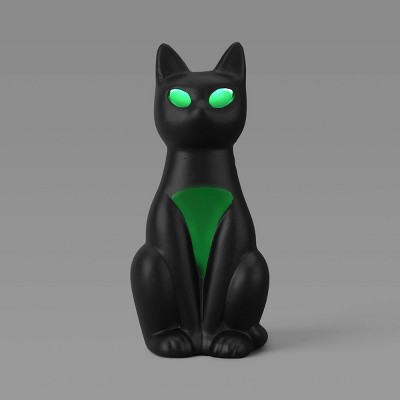 6.88" Lit Plastic Cat Figurine - Hyde and EEK! Boutique™ Matte Black