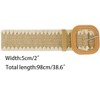 INSPIRE CHIC Women's Straw Belts Stretch Boho Wooden Style Buckle Waist Belt - 3 of 4