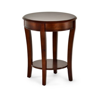 Troy Oval End Table Brown Cherry - Steve Silver