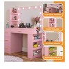 Vanity Desk With Large Lighted Mirror 11 Lights Makeup Vanity Table With 4 Drawers & 3 Storage Shelves - 3 of 4