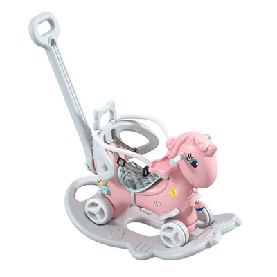 4 in 1 Rocking Horse for Toddlers 1-3 Years Old, Baby Rocking Toy Fun Birthday Gift, Ride on Toy with Detachable Balance Board and Footrest