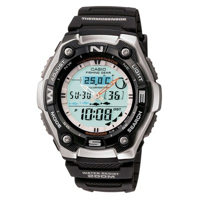 Casio Men's Square Face Ana-digi Watch - Silver (9) - Efa120d-1av : Target