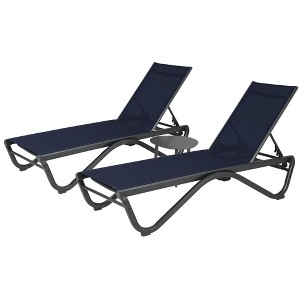Kozyard Patio Chaise Lounge Chair Full Aluminum Reclining Adjustable Chair for Poolside Sunbathing Beach, - 1 of 4