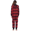 Ashford & Brooks Women's Flannel Hooded One Piece Pajama Union Jumpsuit - 4 of 4