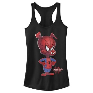Juniors Womens Marvel Spider-Man Spiderverse Spider-Ham Portrait Racerback Tank Top - 1 of 4