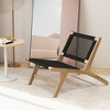 Tangkula 2PCS Mid Century Modern Teak Wooden w/Handwoven Cordage Seat Backrest for Patio - 2 of 4