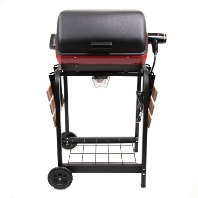 Americana Electric Cart Grill with Composite Wood Side Tables and Shelf Model 9325U - Meco