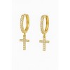 Hollywood Sensation Cross Dangle Earrings with White Diamond Cubic Zirconia - 4 of 4