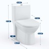 Elongated One-Piece Toilet w/Soft-Close Seat, Ceramic & PP, White, Multiple Styles - 4 of 4