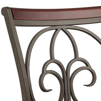 Colton Glitter Brown Swivel Bar Stools with Cushioned Seat, Set of 2