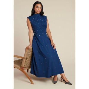 ELOQUII Stud Detail Ponte Midi Dress - 1 of 3