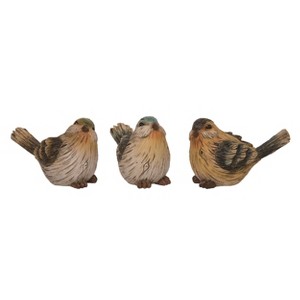 Transpac Resin Colorful Carved Bird Set of 3 Spring Home Decorations - 1 of 1
