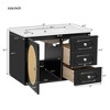 ModernLuxe 30" Mid-Century Bathroom Vanity with Ceramic Sink, 2 Drawers & Soft-Close Door, Black - 3 of 4