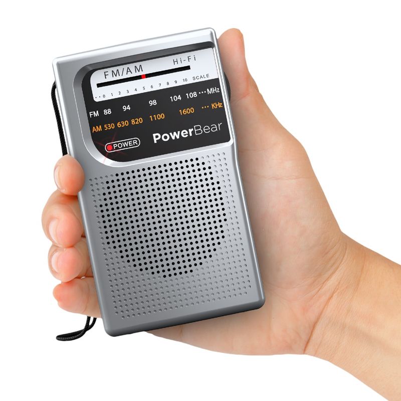 PowerBear Portable Radio | AM/FM, 2AA Battery Operated with Long Range Reception for Indoor, Outdoor & Emergency Use, 2 of 6
